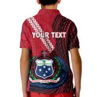 Custom Samoa Polo Shirt for Kid Happy Independence Day Samoan Red Pattern - Wonder Print Shop