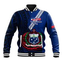 Samoa Baseball Jacket Happy Independence Day Samoan Blue Pattern - Wonder Print Shop