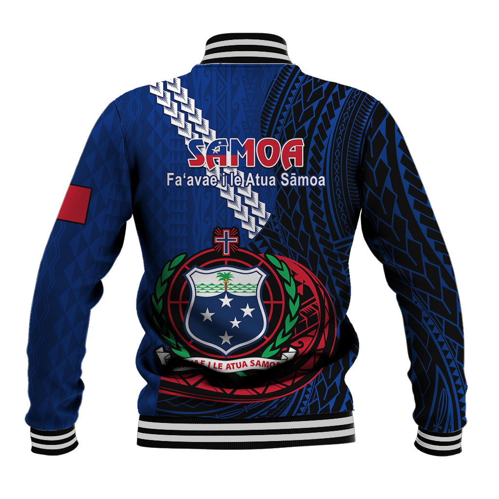 Samoa Baseball Jacket Happy Independence Day Samoan Blue Pattern - Wonder Print Shop