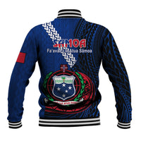 Samoa Baseball Jacket Happy Independence Day Samoan Blue Pattern - Wonder Print Shop