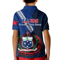 Samoa Polo Shirt for Kid Happy Independence Day Samoan Blue Pattern - Wonder Print Shop
