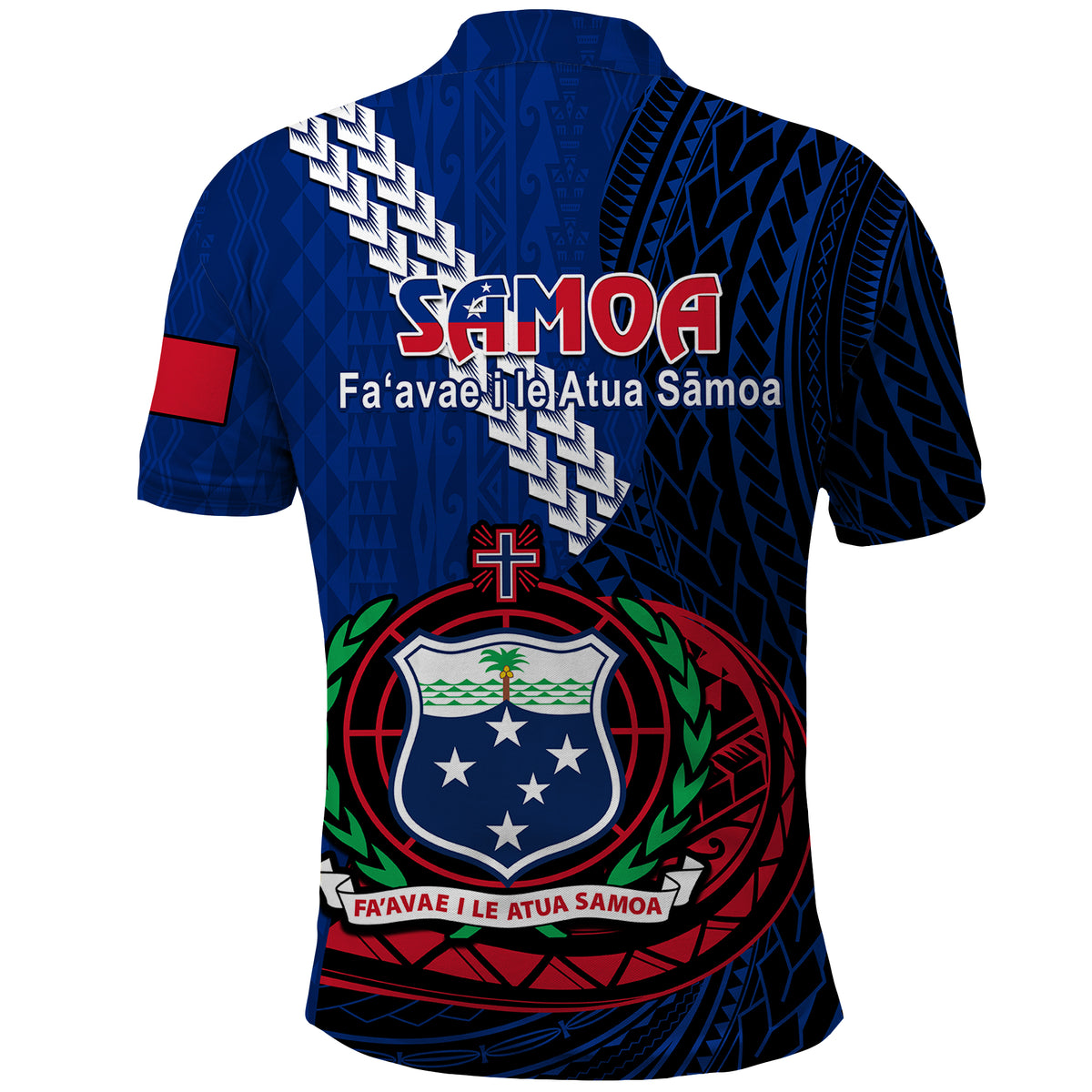 Samoa Polo Shirt Happy Independence Day Samoan Blue Pattern - Wonder Print Shop