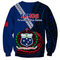 Samoa Sweatshirt Happy Independence Day Samoan Blue Pattern - Wonder Print Shop