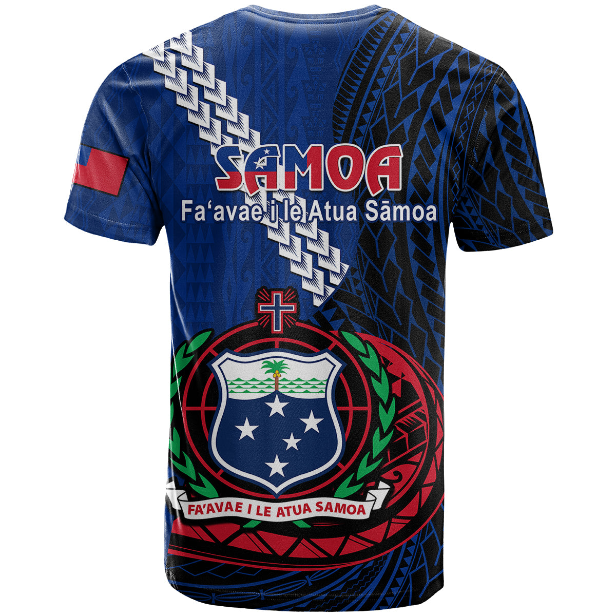 Samoa T Shirt Happy Independence Day Samoan Blue Pattern - Wonder Print Shop