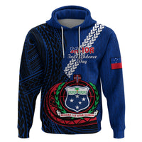 Custom Samoa Hoodie Happy Independence Day Samoan Blue Pattern - Wonder Print Shop