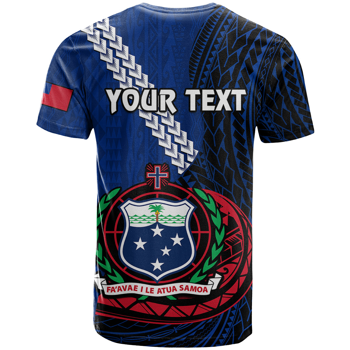 Custom Samoa T Shirt Happy Independence Day Samoan Blue Pattern - Wonder Print Shop