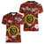 (Custom Personalised) Hawaii State Women V Neck T Shirt Tropical Flowers Mix Tartan Red Version - Wonder Print Shop