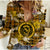 (Custom Personalised) Hawaii State Women Casual Shirt Tropical Flowers Mix Tartan Gold Version - Wonder Print Shop