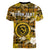 (Custom Personalised) Hawaii State Women V Neck T Shirt Tropical Flowers Mix Tartan Gold Version - Wonder Print Shop