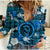 (Custom Personalised) Hawaii State Women Casual Shirt Tropical Flowers Mix Tartan Blue Version - Wonder Print Shop