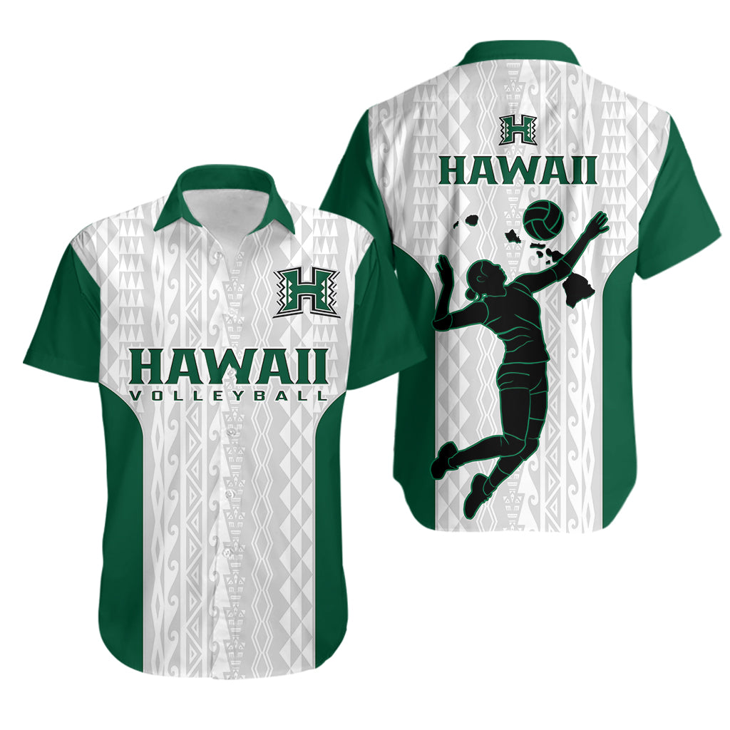 Hawaii Volleyball Hawaiian Shirt Hawaiian Kakau White Style - Wonder Print Shop