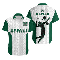Hawaii Volleyball Hawaiian Shirt Hawaiian Kakau White Style - Wonder Print Shop