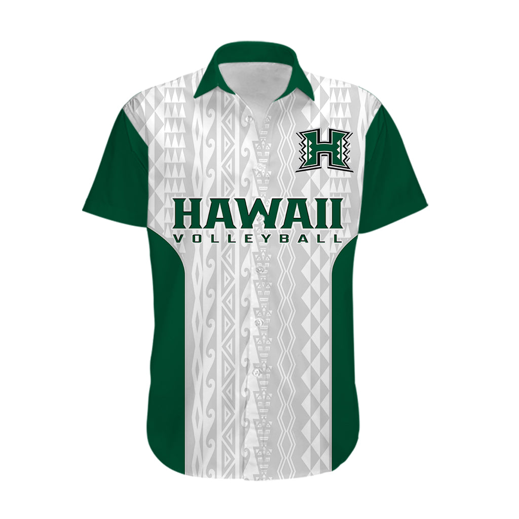 Hawaii Volleyball Hawaiian Shirt Hawaiian Kakau White Style - Wonder Print Shop