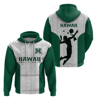 Hawaii Volleyball Hoodie Hawaiian Kakau White Style - Wonder Print Shop