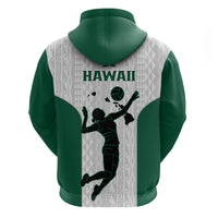 Hawaii Volleyball Hoodie Hawaiian Kakau White Style - Wonder Print Shop