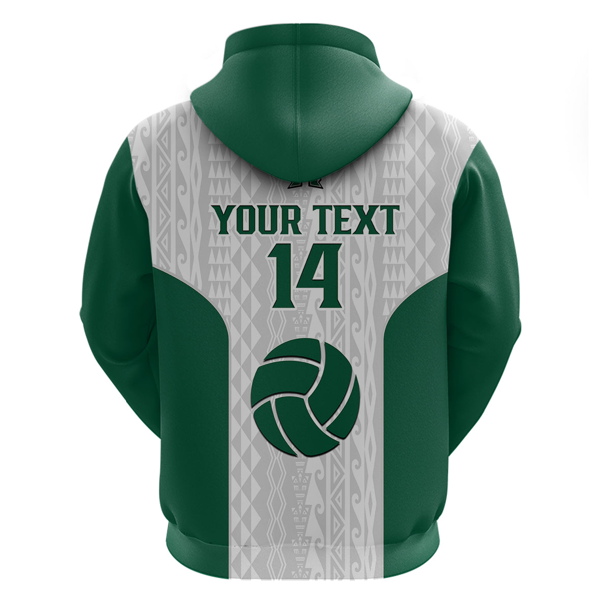 Custom Hawaii Volleyball Hoodie Hawaiian Kakau White Style - Wonder Print Shop