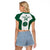 (Custom Text And Number) Hawaii Volleyball Raglan Cropped T Shirt Hawaiian Kakau White Style - Wonder Print Shop