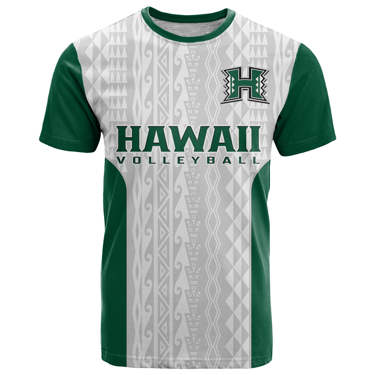 Custom Text And Number Hawaii VolleybT Shirt Hawaiian Kakau White Style - Wonder Print Shop