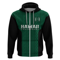 Hawaii Volleyball Hoodie Hawaiian Kakau Green Style - Wonder Print Shop