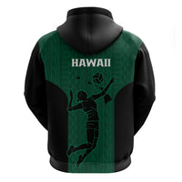 Hawaii Volleyball Hoodie Hawaiian Kakau Green Style - Wonder Print Shop