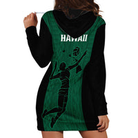 Hawaii Volleyball Hoodie Dress Hawaiian Kakau Green Style - Wonder Print Shop