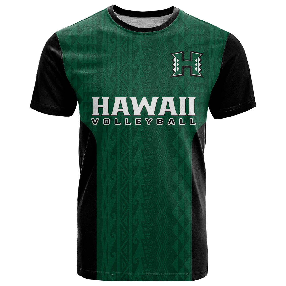 Hawaii VolleybT Shirt Hawaiian Kakau Green Style - Wonder Print Shop