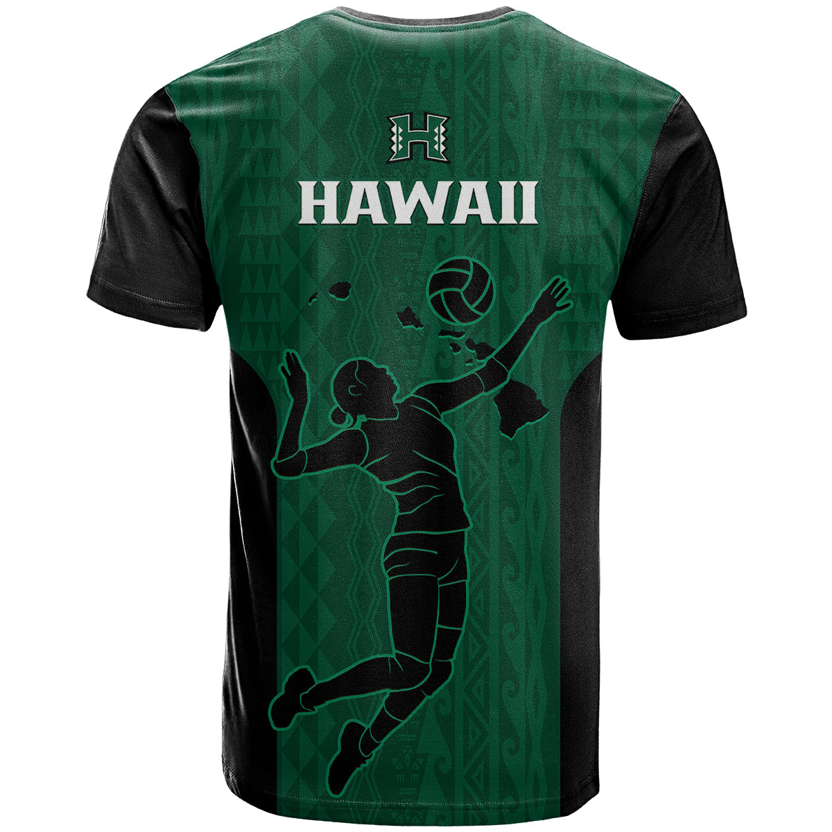 Hawaii VolleybT Shirt Hawaiian Kakau Green Style - Wonder Print Shop