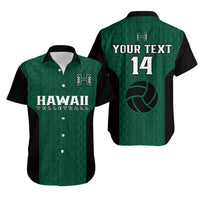 (Custom Text And Number) Hawaii Volleyball Hawaiian Shirt Hawaiian Kakau Green Style - Wonder Print Shop