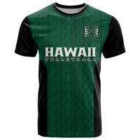 Custom Text And Number Hawaii VolleybT Shirt Hawaiian Kakau Green Style - Wonder Print Shop