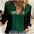 (Custom Text And Number) Hawaii Volleyball Women Casual Shirt Hawaiian Kakau Green Style - Wonder Print Shop