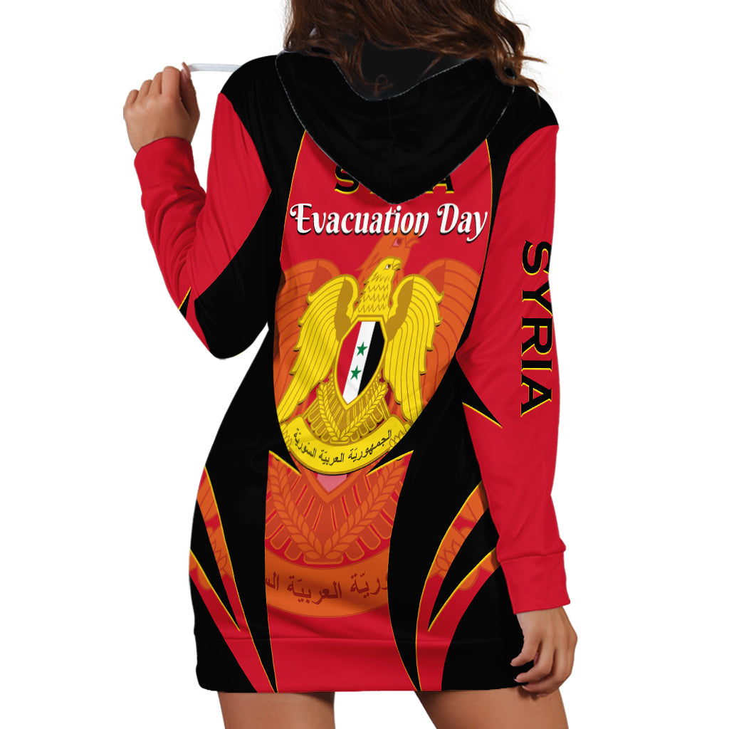 Syria Evacuation Day Hoodie Dress Coat Of Arms - Wonder Print Shop