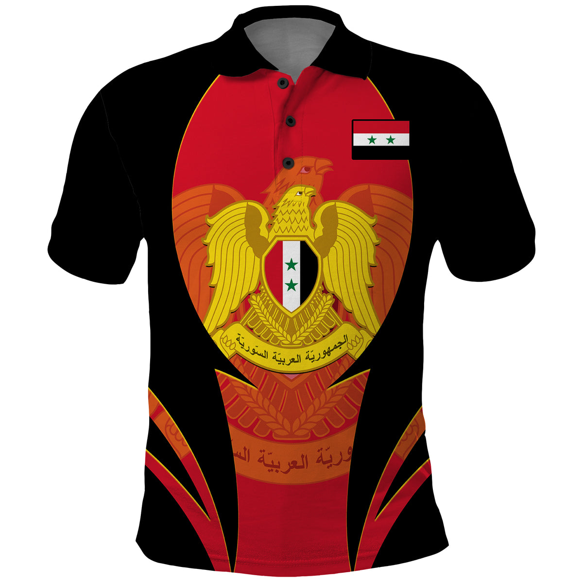 Syria Evacuation Day Polo Shirt Coat Of Arms - Wonder Print Shop
