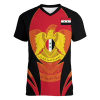 (Custom Personalised) Syria Evacuation Day Women V Neck T Shirt Coat Of Arms - Wonder Print Shop