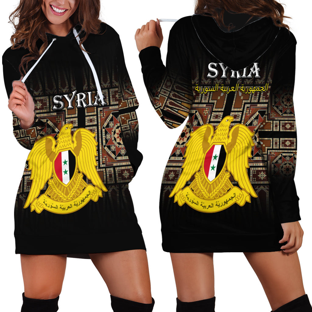 Syria Hoodie Dress Coat Of Arms Mix Syrian Mosaic - Wonder Print Shop