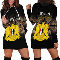 Syria Hoodie Dress Coat Of Arms Mix Syrian Mosaic - Wonder Print Shop