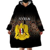 Syria Wearable Blanket Hoodie Coat Of Arms Mix Syrian Mosaic - Wonder Print Shop
