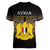 Syria Women V Neck T Shirt Coat Of Arms Mix Syrian Mosaic - Wonder Print Shop