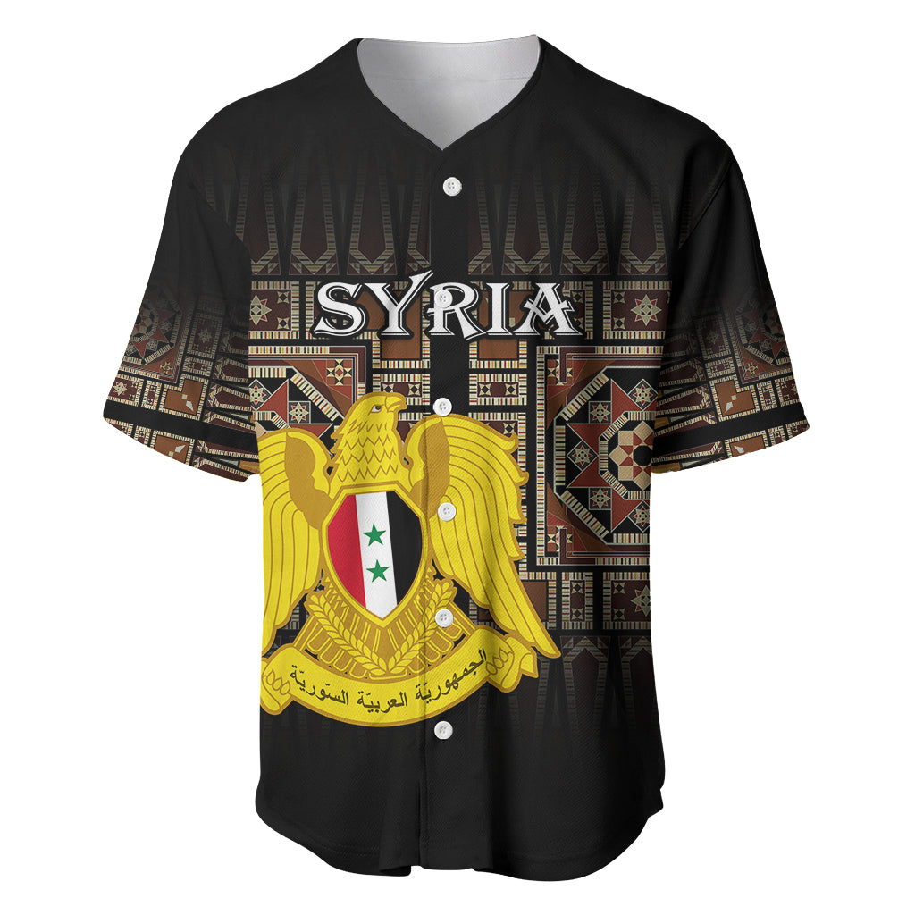 (Custom Personalised) Syria Baseball Jersey Coat Of Arms Mix Syrian Mosaic - Wonder Print Shop