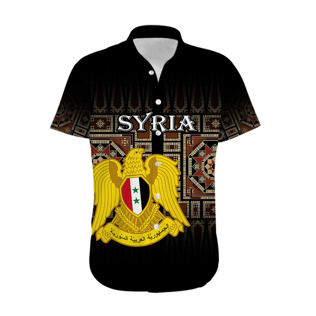 (Custom Personalised) Syria Hawaiian Shirt Coat Of Arms Mix Syrian Mosaic - Wonder Print Shop