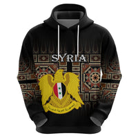 Custom Syria Hoodie Coat Of Arms Mix Syrian Mosaic - Wonder Print Shop