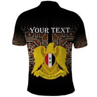 Custom Syria Polo Shirt Coat Of Arms Mix Syrian Mosaic - Wonder Print Shop