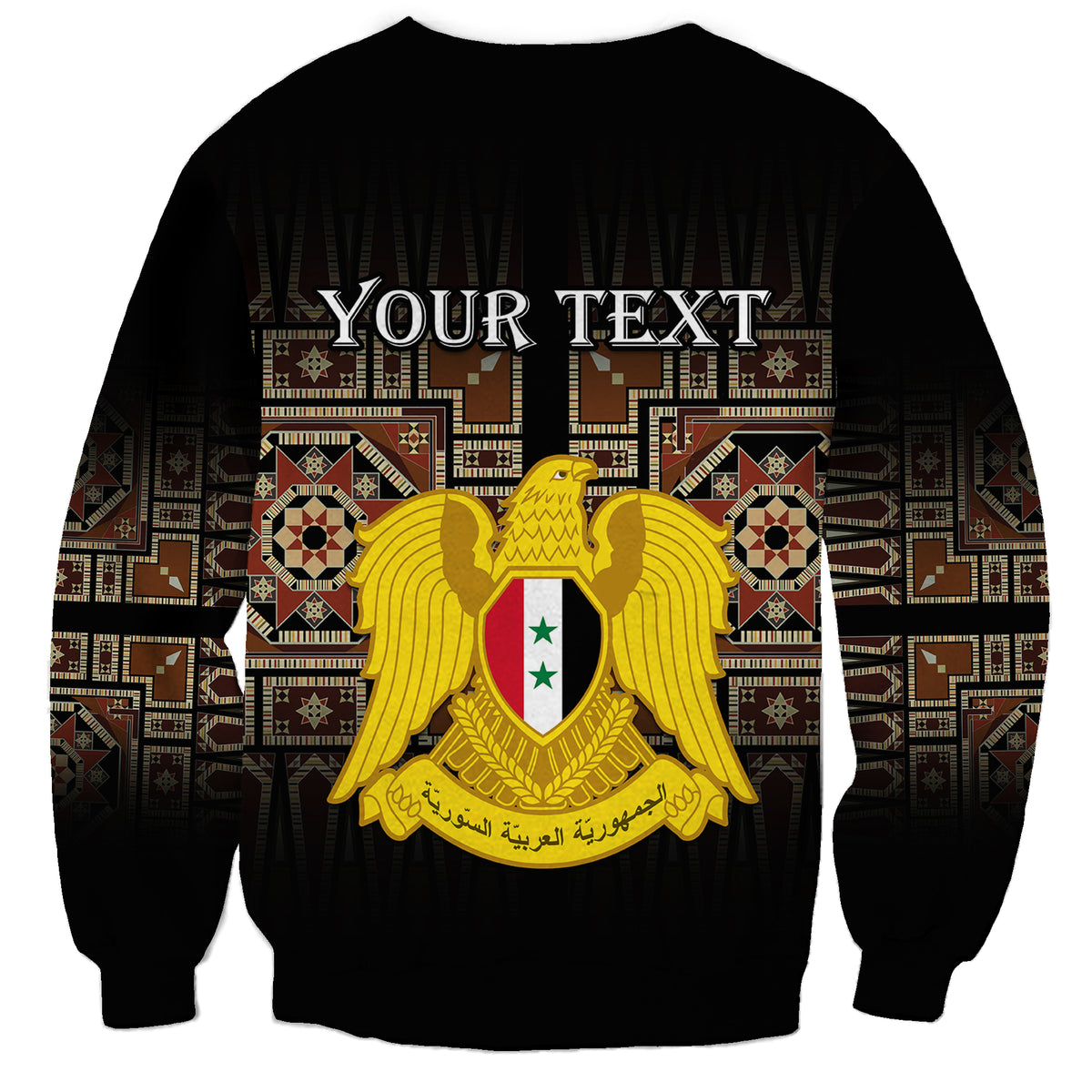 (Custom Personalised) Syria Sweatshirt Coat Of Arms Mix Syrian Mosaic - Wonder Print Shop