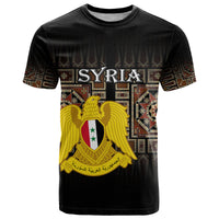 Custom Syria T Shirt Coat Of Arms Mix Syrian Mosaic - Wonder Print Shop