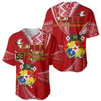 Tonga Baseball Jersey Happy 53rd Independence Anniversary Tongan Pattern - Wonder Print Shop