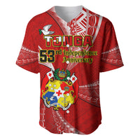 Tonga Baseball Jersey Happy 53rd Independence Anniversary Tongan Pattern - Wonder Print Shop