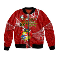 Tonga Bomber Jacket Happy 53rd Independence Anniversary Tongan Pattern - Wonder Print Shop