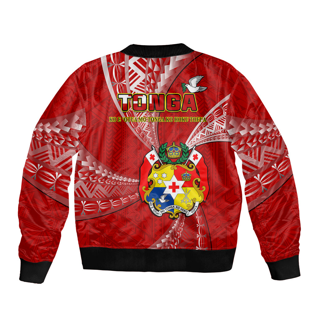Tonga Bomber Jacket Happy 53rd Independence Anniversary Tongan Pattern - Wonder Print Shop