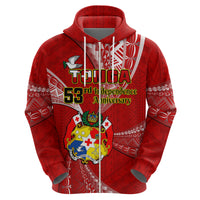 Tonga Hoodie Happy 53rd Independence Anniversary Tongan Pattern - Wonder Print Shop
