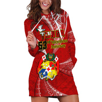 Tonga Hoodie Dress Happy 53rd Independence Anniversary Tongan Pattern - Wonder Print Shop