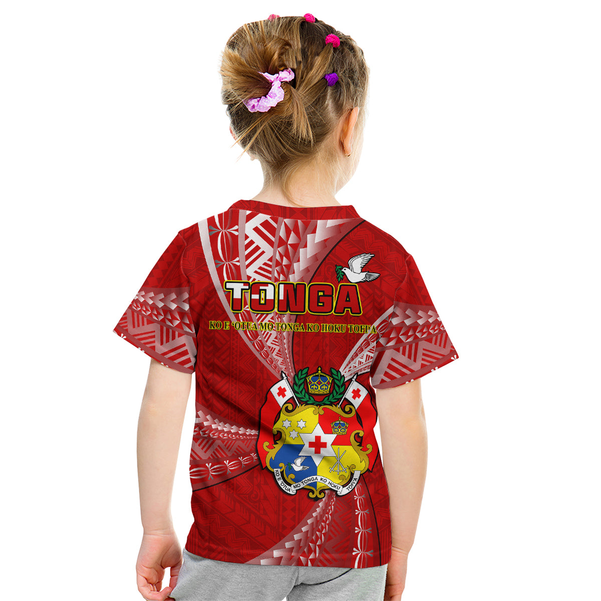 Tonga Kid T Shirt Happy 53rd Independence Anniversary Tongan Pattern - Wonder Print Shop
